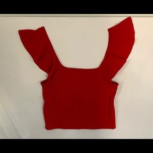 New red ribbed top by abound